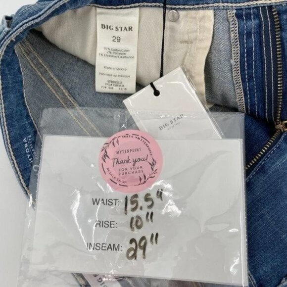 Big Star Hydra Cigarette Slim Straight High Rise 29 Stitch Fix Denim Jeans NEW - Picture 7 of 8